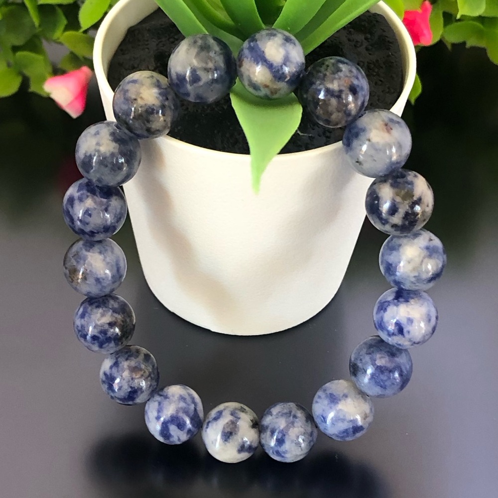 Sodalite 10mm Natural Stone Beads Stretchable Bracelet